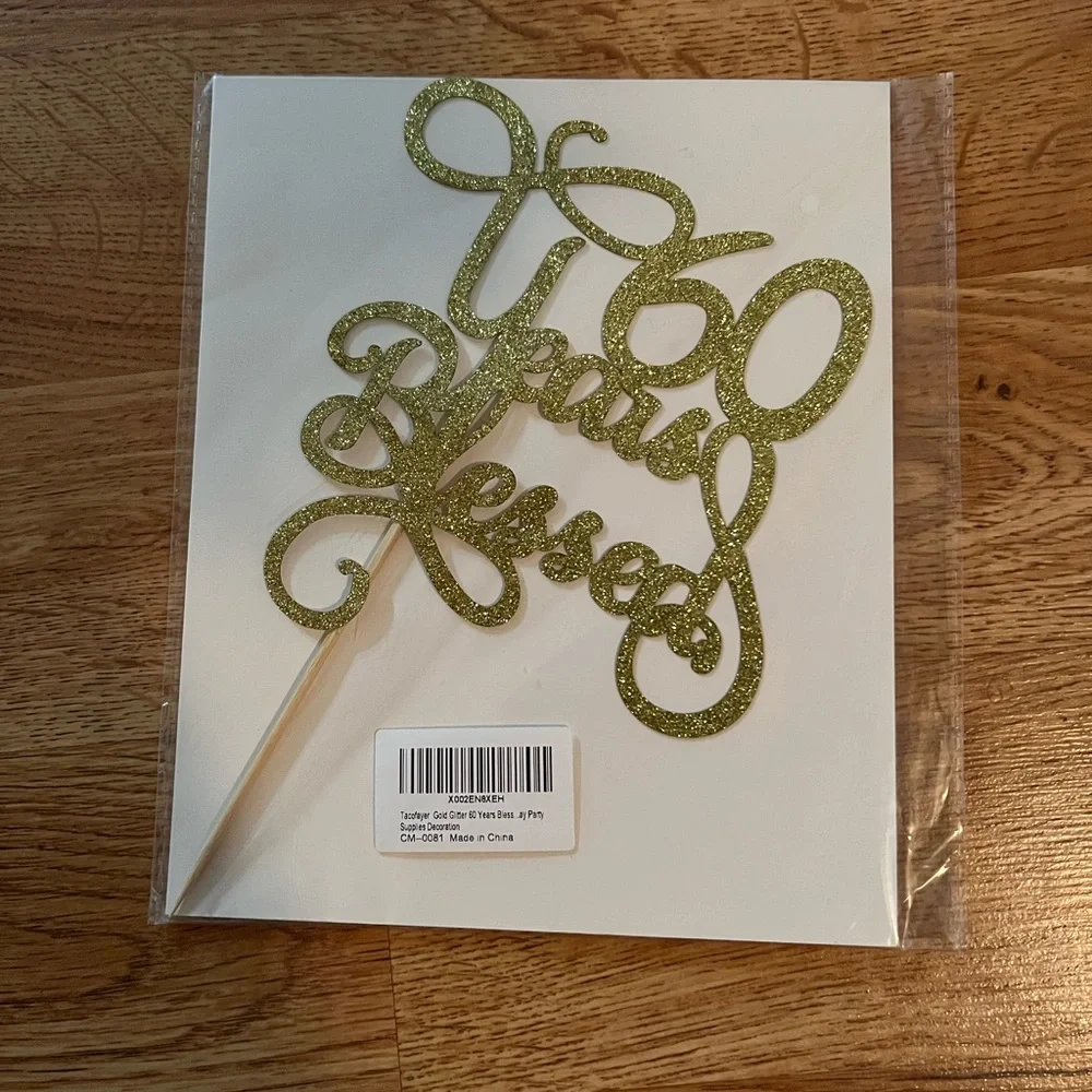 60 Years Bless Cake Topper